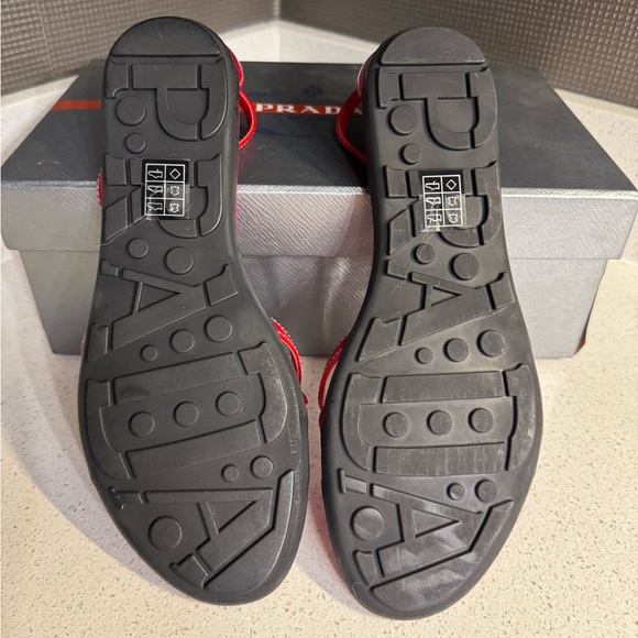 Prada Patent Leather OXP Vernice Rosso 38 flat sandals red - Picture 4 of 8